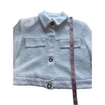 ZARA  Textured Cropped Blazer with Gold Buttons In Oyster White Size M Photo 11