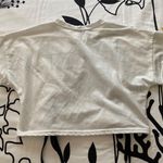 “No Hard Feelings” White Crop Tee Black Lace Photo 9