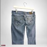 1098 Premiere by Rue21 Flare Jeans 30x31.5 Low rise Light Wash Stretch Blue Size 30 Photo 4