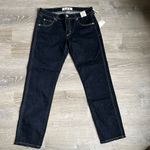 NEW Amo Womens Blue Mid Rise Bow Hem Straight Leg Ankle Jeans Size 27 Photo 2