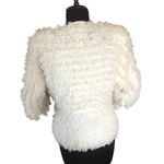 Vintage Hand Crochet Curly Eyelash Sweater Sz M Sideffects NEW Beige White Gray Tan Size M Photo 2