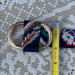 Navy Embroidered Floral Belt with Gold Buckle OS Purple Photo 6