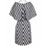 B MICHAEL America Red Collection Jacquard Metallic Cape Shoulder Dress, Size 16 Blue Photo 2