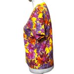 Tanya Taylor Sara Floral Tee Yellow Multicolor Women’s Size Small Organic Cotton Purple Photo 3
