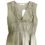 Mod Ref  Sage Green Poplin Sleeveless Midi Dress with Pockets Size Small Photo 3