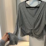 Lavender Field Soft Ribbed Oversized Front Knot Sweater Top Photo 2