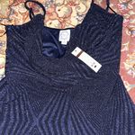 Blue Rain Amber Glitter Lurex Surplice Knit Navy Jumpsuit Photo 3