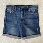 Judy Blue Tummy Control High Waist Vintage Wash Cuffed Shorts Denim Women’s XL Photo 0