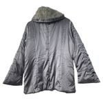 Silver Puffer Coat L Faux Fur Collar Outerwear Cabin Core Cozy Chic Ski Resort Size L Photo 3