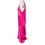 ASOS Hot Pink Satin Long Formal Dress Size 14 Photo 1