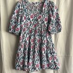 Anna Cate Harper Square Neck Puff Sleeve Dress Pink Blue Floral Size Small Photo 1