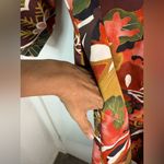 Natori Ikebana 3/4 sleeve fall colors floral midi dress. Brown, mustard, green 4 Photo 4