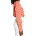 Nordstroms Bias Plaid Surplice V-Neck Crop Top Pink & Red Women's M NWT Photo 2