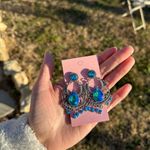 Forever 21 Chic Blue and Silver Statement Earrings Photo 3