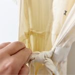 NWT Khara Kapas Cream Organic Cotton Embroidered Wrap Midi Dress Size Medium M Blue Photo 5