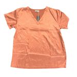 Ekouaer Elegant V-Neck Short Sleeve Top in Orange Photo 0