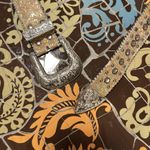 GOLD & SILVER SPARKLE BELT WITH SILVER TONE BUCKLE. SZ: XL Photo 3