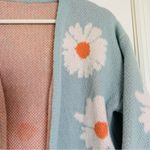 SheIn Women's Cute Daisy Floral Pattern Drop Shoulder Duster Cardigan Photo 3