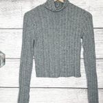 Planet Gold  Heather Gray Wide Ribbed Turtleneck Long Sleeve Top Size Small Photo 0