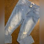 Oak & Poppy Rhinestone Bedazzled Distressed Stretch Jeans Photo 2