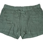 Caslon Nordstrom Olive Green Linen Shorts Pull-on Drawstring Womens Sz Large NEW Photo 0