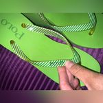 Y2K Lime Green Polo Wedge Sandals Size 7.5 Photo 7