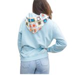 JK Sia crochet hoodie. XL. Light blue mineral wash. Photo 6