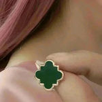 Chloe Clover Stud Earrings 18k Gold Plated Earrings in Green Photo 1