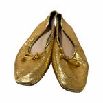 Schutz  Gold Arissa Woven Metallic Leather Ballet Flats Sz 8.5 Photo 2