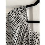 Lucy Paris  Womens Medium White Polka Dot Blouse Puff Sleeve Milkmaid NEW Lux Photo 3