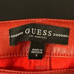 Guess faux leather vegan casual chino pant, red, sz 8, stretchy, NWOT Photo 10