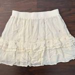 Storia Bolt cream tiered mini skirt with lightning bolts size M NWT Photo 2