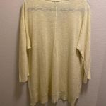 Eileen Fisher  Yellow 3/4 Sleeve Slub Knit V-Neck Linen/Cotton Blend Sweater Photo 9