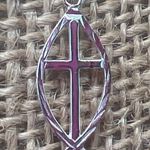 Sterling Silver Ichthys Cross Dangle Earrings Diamond Cut Hook 1.25" 1.74g Photo 1