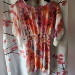NWOT Spy Zone Exchange Floral Rhinestone Tie Dye Swim Cover Up Tunic Size S Photo 2