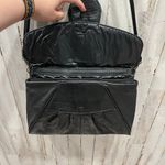 Vintage Dessiree Black Faux Leather Envelope Clutch Buckle Bag 80s Retro Photo 4
