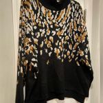 NWT New Directions Size XL Black Leopard Print Mock Neck Tunic Sweater Oversized Photo 2