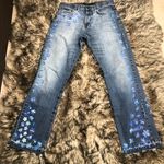 Handpainted Highwaisted Jeans Blue Size 32 Photo 4