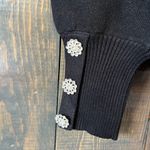 Tahari Classic Black Mock Turtleneck Sweater Long Sleeve Ribbed Cuffs Cozy Knit Top A8 Photo 5