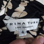 Trina Turk 90s Vintage  Black Turtleneck Silk USA Made Bodycon Mini Dress Size 4 Photo 3