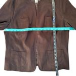 Talbots  Faux Suede Open Front Chocolate Brown Blazer Jacket Size 14 Classic Photo 3