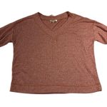 Cyrus  V Neck Red Heather V Neck Long Balloon Sleeve‎ Sweater Size L Photo 0