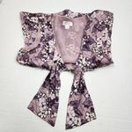 Loft Ann Taylor Sleeveless Blouse Lined Zipper Floral Purple& White Size 6P Photo 7
