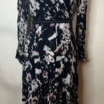 ALLSAINTS  Lizia Wing Abstract Floral Chiffon Shark Bite Hem Midi Dress Studded 2 Photo 0