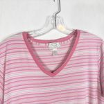 Oscar de la Renta  XL Nightgown Shift Pink Stripe Cotton Stretch Short Sleeve 233 Photo 4