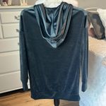 Oversized Velour Tunic Top Charcoal Gray Womens Small Hoodie Pullover Photo 10