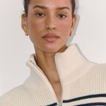 Everlane  The Half-Zip in Everyday Cotton in Canvas Navy, Size X-Small Photo 2