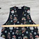 Vintage Facets by Mirrors Santa Christmas Vest Tapestry Holiday USA Large Black Photo 8