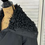 Vera Wang Simply Vera Puffer Jacket Faux Fur Collar Hood Black Medium Balloon Sleeve Photo 7