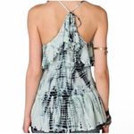 Free People  Beaded Ruffle Tie Dye Racerback Shirt Photo 1